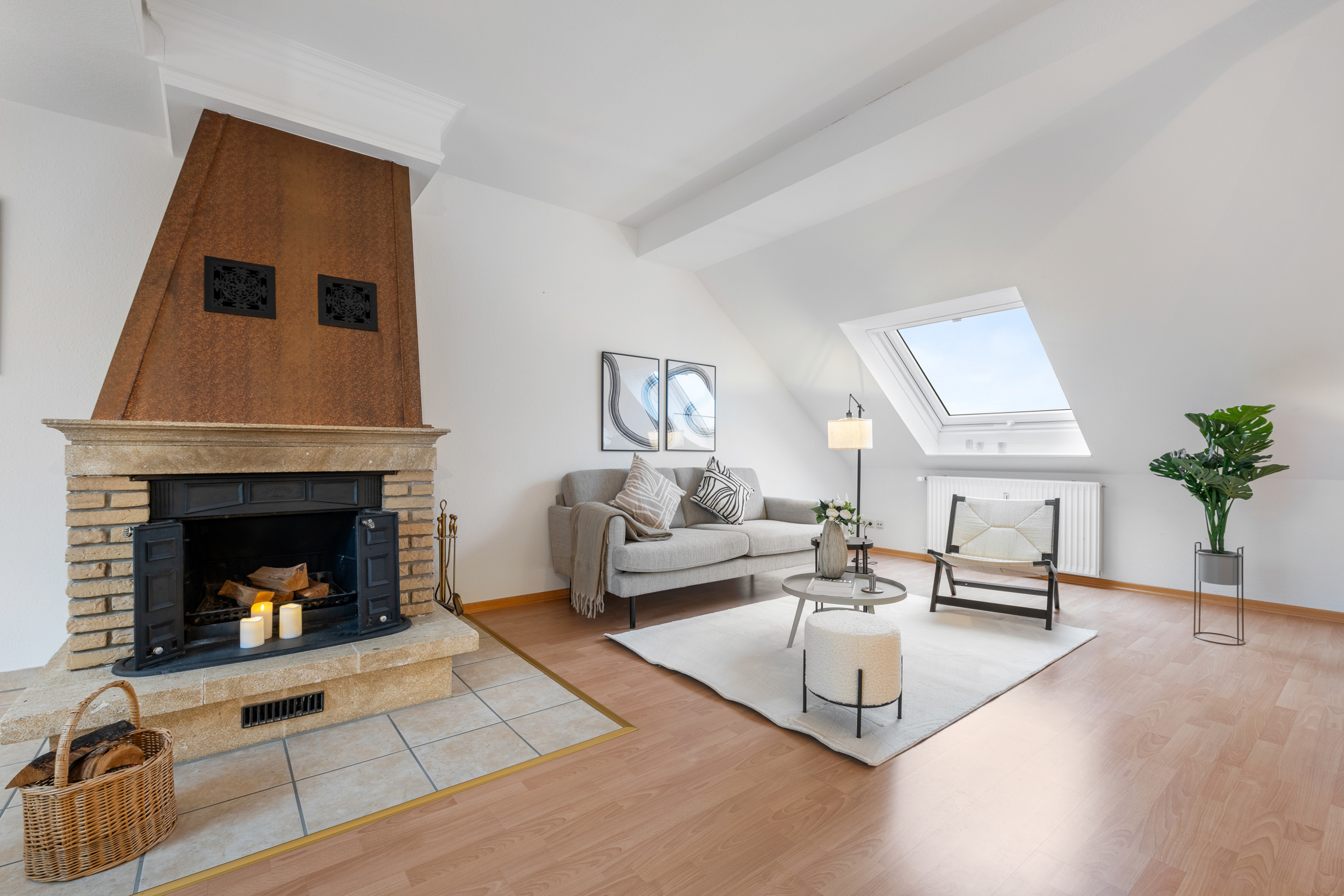 Eimsbüttel Eigentumswohnung Wohnzimmer homestaging interior Kamin Hamburg