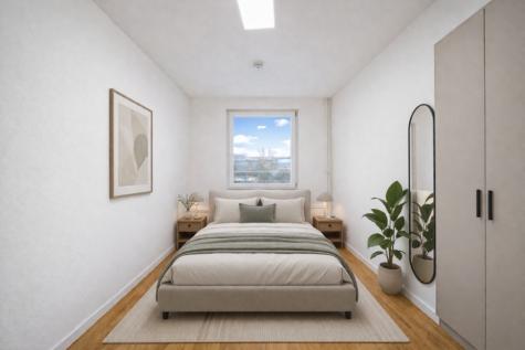 Schlafzimmer (KI möbliert)