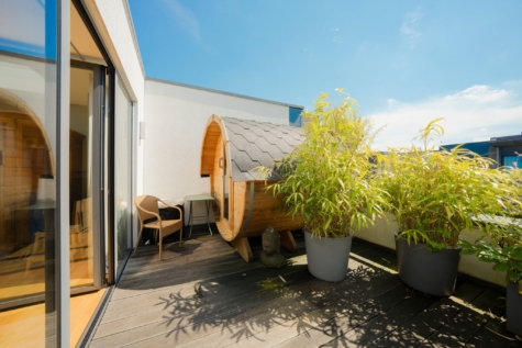 Dachterrasse mit Sauna